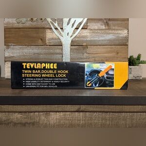 Tevlaphee Steering Wheel Lock Twin Bar Anti-Theft Security Device Heavy Duty New